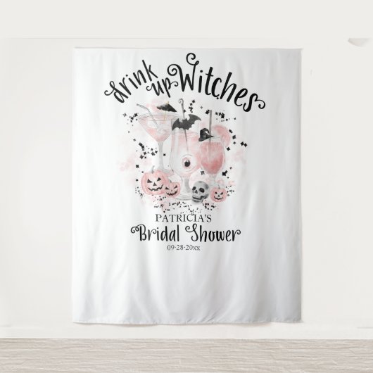 魔女たち、飲み干して ハロウィン ブライダルシャワー 背景 タペストリー (正面)