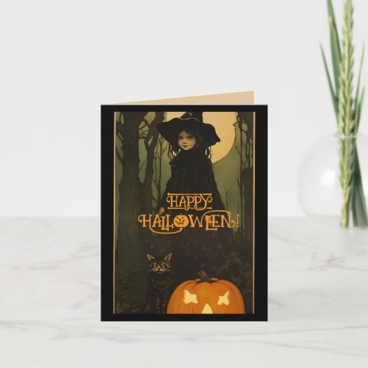 魔女だけど天使のハロウィンカード サンキューカード (正面)