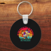 魔女だらけの世界でゴールドが面白いハロウィン キーホルダー (正面)