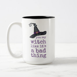 魔女ってハロウィーンって悪いこというの ツートーンマグカップ