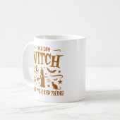 魔女って悪いことって言うでしょおもしろいハロウィン コーヒーマグカップ (正面左)