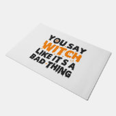 魔女って悪いことハロウィーンギフトって ドアマット (アングル)