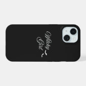 魔女っ子 ブラック スマホケース iPhone 15ケース (裏面横)