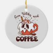 魔女でもコーヒーが必要 セラミックオーナメント (裏面)