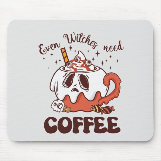 魔女でもコーヒーが必要 マウスパッド (正面)