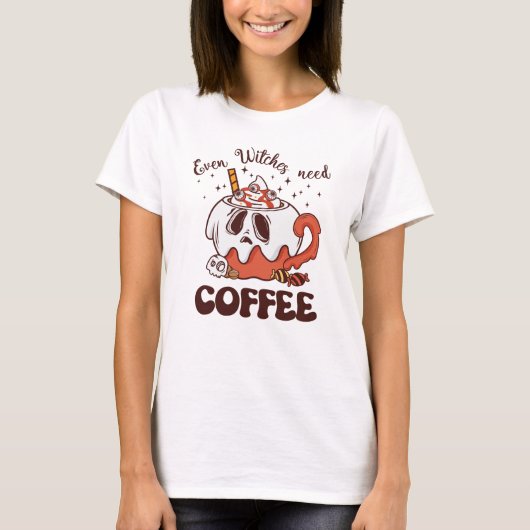 魔女でもコーヒーが必要 Tシャツ (正面)
