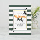 魔女とこうもりストライプグレイハローウィンパーティ 招待状 (スタンド正面)