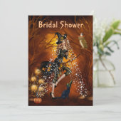 魔女とのハロウィーンのブライダルシャワー招待 招待状 (スタンド正面)