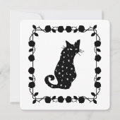 魔女とウィローキャットのハロウィンパーティー招待状 シーズンカード (正面)