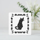 魔女とウィローキャットのハロウィンパーティー招待状 シーズンカード (スタンド正面)