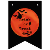 魔女とオレンジムーンのこうもりでトリックまたはトリート バンティングフラッグ (第1の旗)