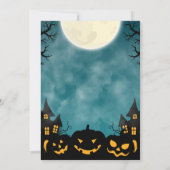 魔女とカボチャのハロウィンパーティーの招待状 招待状 (裏面)