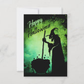 魔女とコールドロンハッピーハローウィンカード サンキューカード (正面)