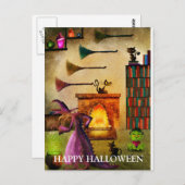 魔女とハロウィーンの怖い夜 ポストカード (正面/裏面)
