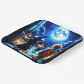 魔女とピエロが怪物ハロウィーンを見て ペーパープレート (傾斜あり)