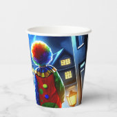 魔女とピエロが怪物ハロウィーンを見て 紙コップ (裏面)