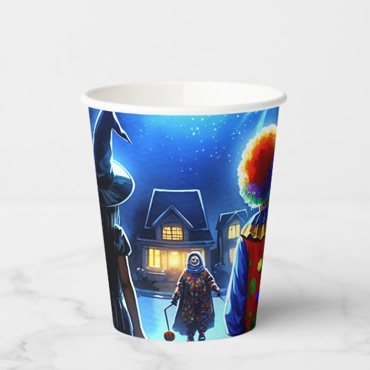 魔女とピエロが怪物ハロウィーンを見て 紙コップ (左)