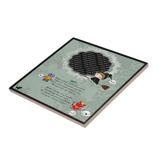 魔女とフォトフレーム，モンスター，幽霊，猫 タイル (側面)