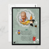 魔女とフォトフレーム，モンスター，幽霊，猫 ポストカード (正面/裏面)