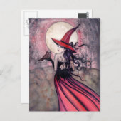 魔女とフクロウのはがき ポストカード (正面/裏面)