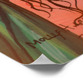 魔女とフクロウのハロウィーンポスター ポスター (角)