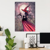 魔女とフクロウポスタープリント ポスター (ホームオフィス)