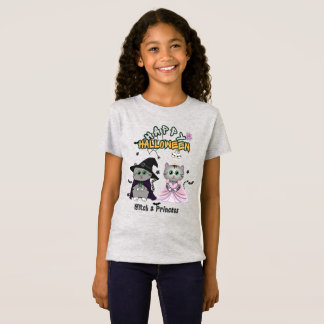 魔女とプリンセスのハッピーハロウィングラフィック Tシャツ