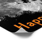 魔女とムーンハロウィーンのカスタマイズ可能 ポスター (角)