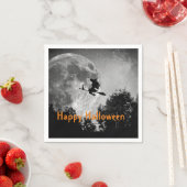魔女とムーンハロウィーンカスタマイズ可能紙 スタンダードカクテルナプキン (インサイチュ)
