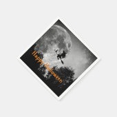 魔女とムーンハロウィーンカスタマイズ可能紙 スタンダードカクテルナプキン (角)