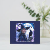 魔女とレイヴン – ハロウィーンファンおもしろい1 ポストカード (スタンド正面)