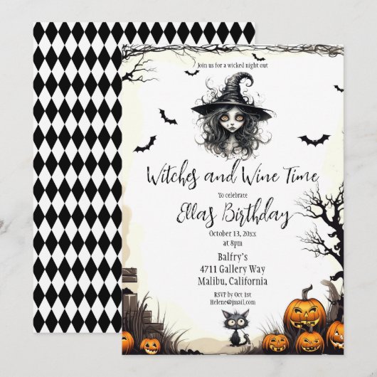 魔女とワインの時間 招待状 (正面/裏面)
