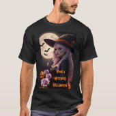 魔女とワーロックのハロウィーンを持っている Tシャツ (正面)
