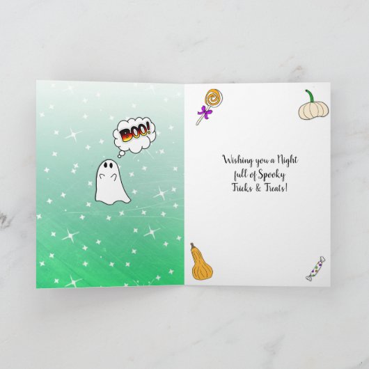 魔女とヴァンパイアの写真ハロウィーンミー カード (内部)