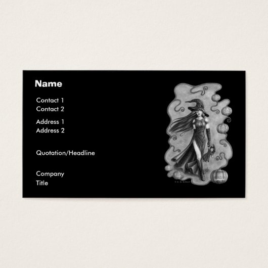 魔女と人形ハロウィン名刺 (正面)