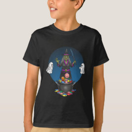 魔女と幽霊のハロウィンパーティーでお菓子をもらおう Tシャツ