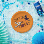 魔女と幽霊トリックまたはトリートハロウィーンプレート ペーパープレート (パーティー)