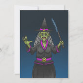 魔女と幽霊トリックまたはトリートハローウィンパーティ 招待状 (裏面)