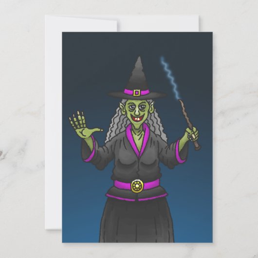 魔女と幽霊トリックまたはトリートハローウィンパーティ 招待状 (裏面)