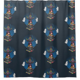 魔女と幽霊ハロウィントリックまたはトリート シャワーカーテン