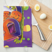 魔女と幽霊ブー キッチンタオル (四つ折り)