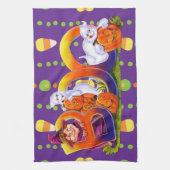 魔女と幽霊ブー キッチンタオル (縦)