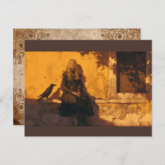 魔女と彼女の彫り深い見慣れた葉書 ポストカード (正面/裏面)