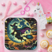 魔女と満月のハローウィンパーティ ペーパープレート (パーティー)