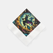 魔女と満月のハローウィンパーティ 縁ありカクテルナプキン (角)