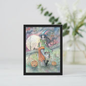 魔女と猫のハロウィンパーティーの招待状 招待状 (スタンド正面)