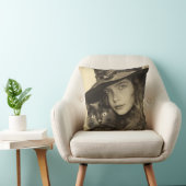 魔女と猫のヴィンテージウィッカ信者装飾用クッション クッション (椅子)