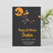 魔女と猫の誕生日カード 招待状 (スタンド正面)