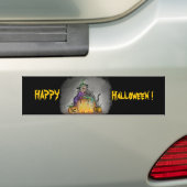 魔女と猫ハッピーハローウィン! バンパーステッカー (車上)