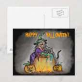 魔女と猫ハッピーハローウィン! ポストカード (正面/裏面)